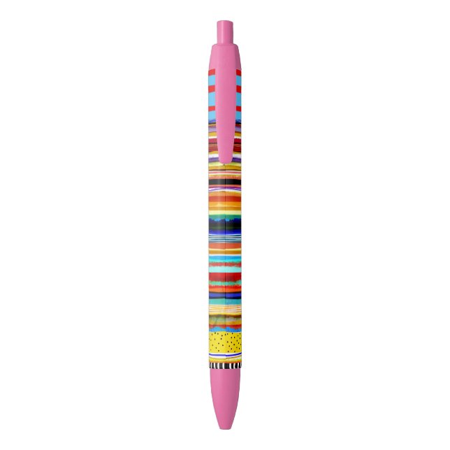 Bolígrafo De Tinta Negra Rosa (Atrás (Vertical))