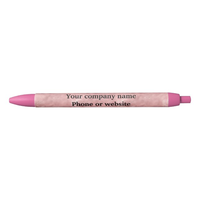Bolígrafo De Tinta Negra Rosa Claro Rosa Oro Personalizado Pequeña Empresa (Anverso)