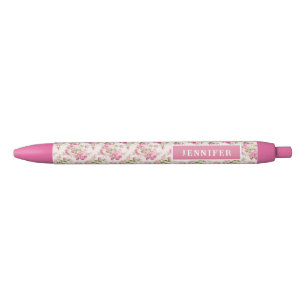 Bolígrafo De Tinta Negra Rosa de algodón rosa   Personalizado