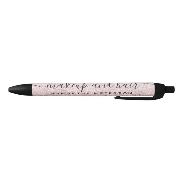 Bolígrafo De Tinta Negra rosa dorado purpurina mármol espumoso nombre de co (Parte de abajo)
