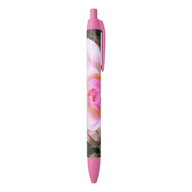 Bolígrafo De Tinta Negra Rosa rosa inglés perfecto (Parte inferior (Vertical))