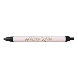 Bolígrafo De Tinta Negra Rosa y oro retro