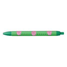 Bolígrafo De Tinta Negra Rosas