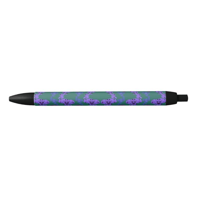 Bolígrafo De Tinta Negra Rosas Estrellas (Anverso)