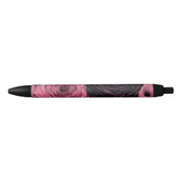Bolígrafo De Tinta Negra Rosas góticos rosados y negros