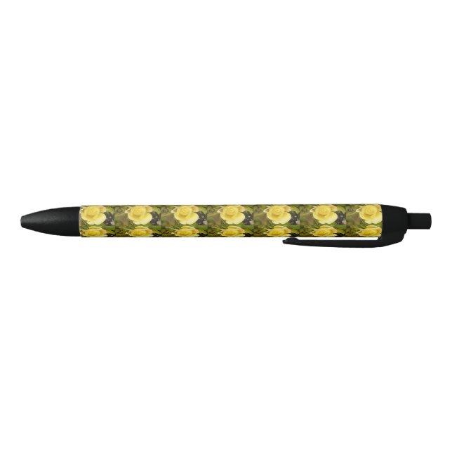 Bolígrafo De Tinta Negra Rosebud amarillo (Parte de abajo)