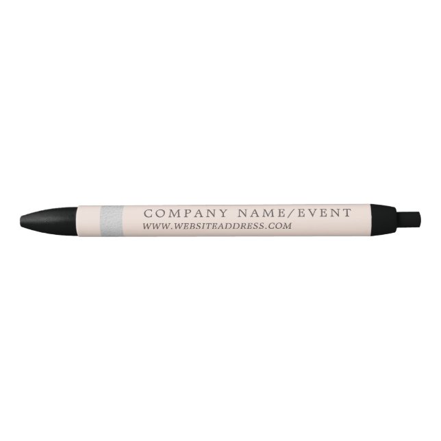 Bolígrafo De Tinta Negra Rubor Rosa, banda de Relieve metalizado plateado d (Anverso)