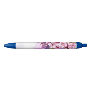 Bolígrafo De Tinta Negra Sakura rosa sobre fondo de pintura