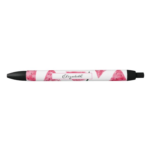 Bolígrafo De Tinta Negra Sandía Adorable en Acuarela (Anverso)