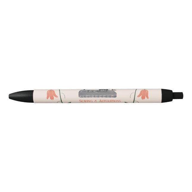 Bolígrafo De Tinta Negra sastre de máquina de coser de época (Anverso)