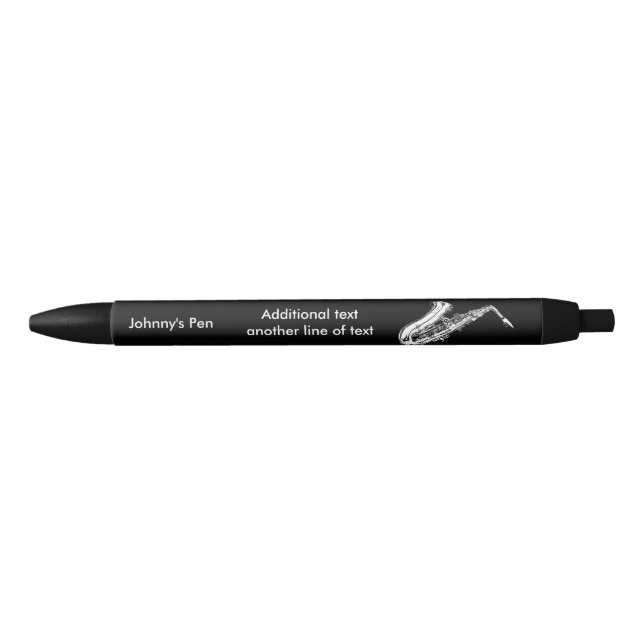 Bolígrafo De Tinta Negra Saxofón (Anverso)