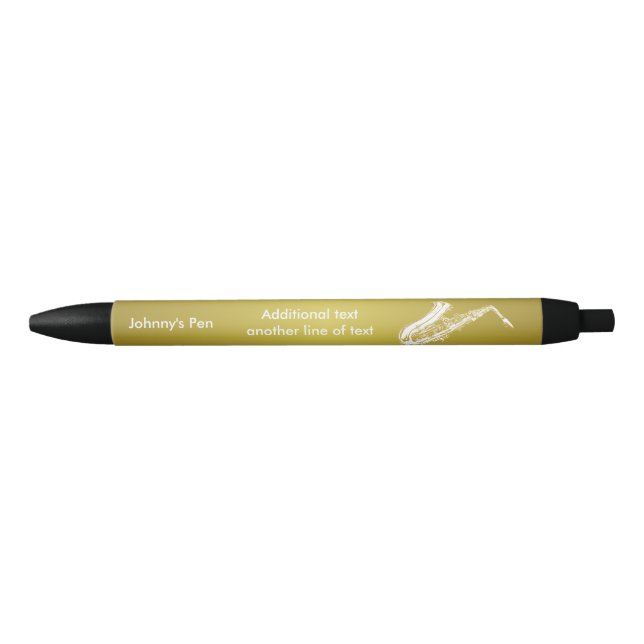 Bolígrafo De Tinta Negra Saxofón (Anverso)