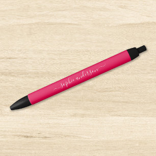 Bolígrafo De Tinta Negra Script de caligrafía de color editable personaliz