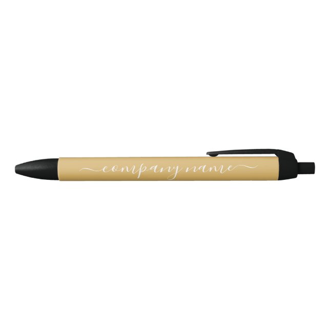 Bolígrafo De Tinta Negra Script simple - Oro y blanco - Empresa/Evento (Parte superior)