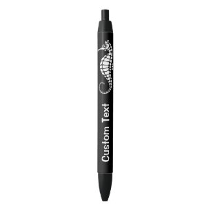 Bolígrafo De Tinta Negra Seahorse White