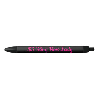 Bolígrafo De Tinta Negra Señora de $5 Bling Boss