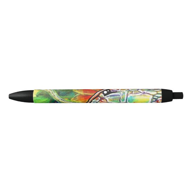 Bolígrafo De Tinta Negra Serpiente Arcoíris  (Anverso)