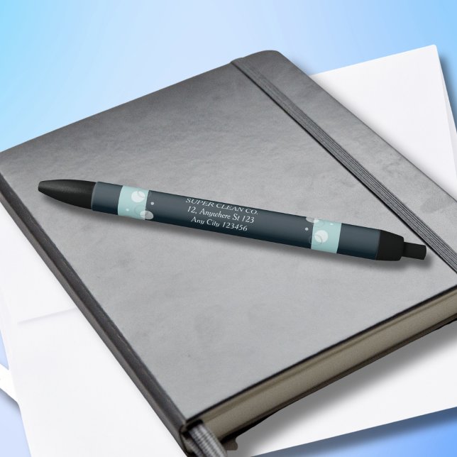 Bolígrafo De Tinta Negra Servicios de Limpieza Azul Oscuro Modernos Mínimos (Subido por el creador)