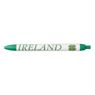 Bolígrafo De Tinta Negra Shamrock Pen irlandés