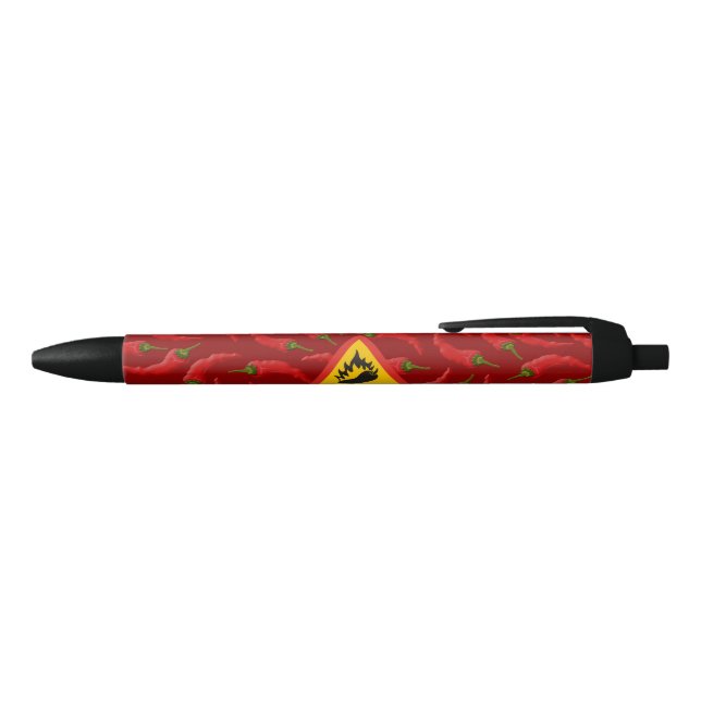 Bolígrafo De Tinta Negra Signo de peligro de pimienta caliente (Parte superior)