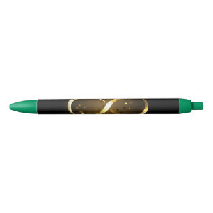 Bolígrafo De Tinta Negra Símbolo de infinito dorado