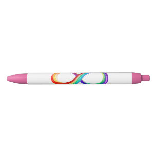 Bolígrafo De Tinta Negra Símbolo infinito arcoiris en capas