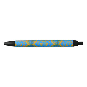 Bolígrafo De Tinta Negra símbolos tantric del oro azul