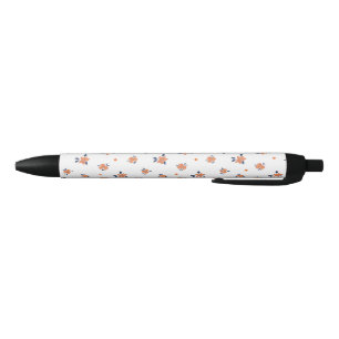 Bolígrafo De Tinta Negra Simple Elegante Flor de Naranja Adorable