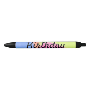 Bolígrafo De Tinta Negra simple minimal caligrafía feliz cumpleaños persona