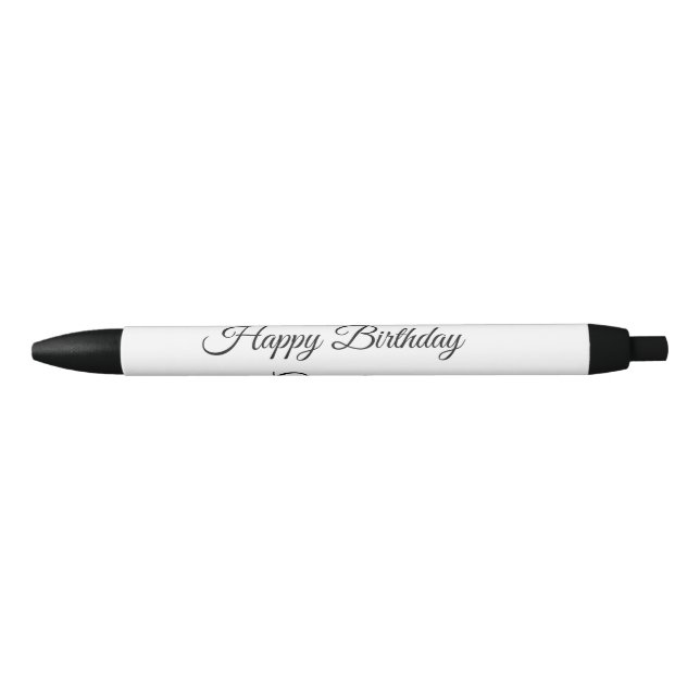 Bolígrafo De Tinta Negra SIMPLE MINIMAL.CUTIE AGREGAR NOMBRE BEBÉ feliz cum (Anverso)
