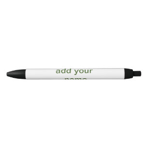 Bolígrafo De Tinta Negra Simple minimal verde añade tu texto nombre foto pe