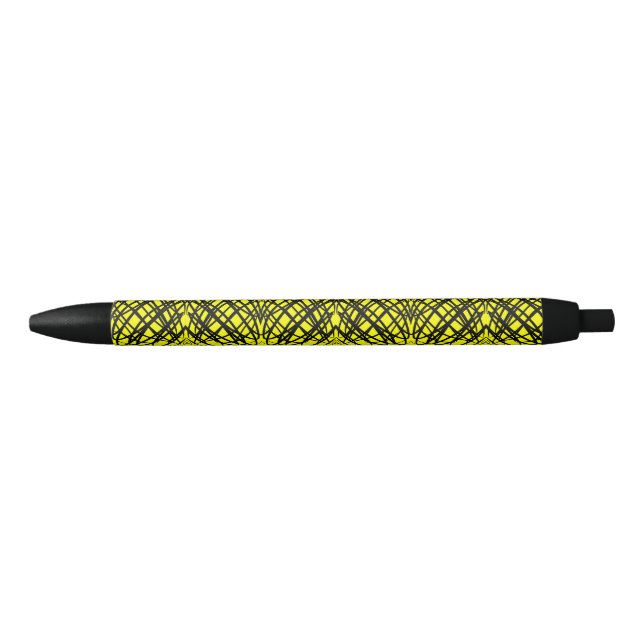 Bolígrafo De Tinta Negra Simple Scribble | Baldosa espejo | Amarillo | (Anverso)