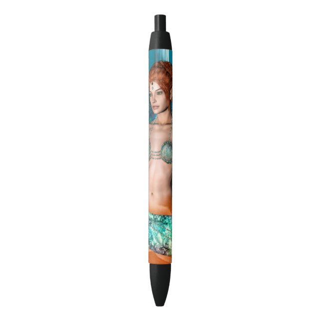 Bolígrafo De Tinta Negra Sirena (Frente vertical)