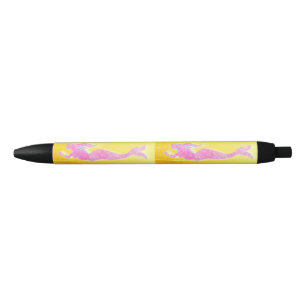 Bolígrafo De Tinta Negra sirenas rosadas de la natación