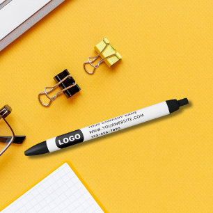 Bolígrafo De Tinta Negra Sitio web promocional de logotipo de empresa de ma