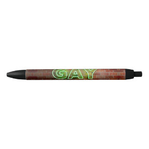 Bolígrafo De Tinta Negra SlipperyJoe iluminado letrero de neón gay brillant