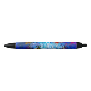 Bolígrafo De Tinta Negra SlipperyJoe NYC grafiti luna rodeada de remolinos