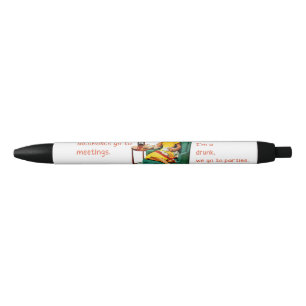 Bolígrafo De Tinta Negra SlipperyJoe socializando bebiendo fiesta vintage m