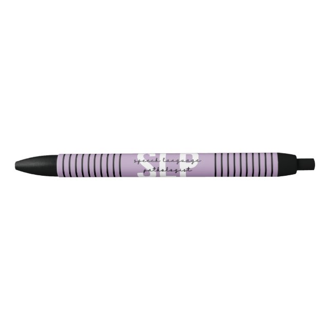 Bolígrafo De Tinta Negra SLP Speech Pathólogo Speech Therapist Stripes (Anverso)