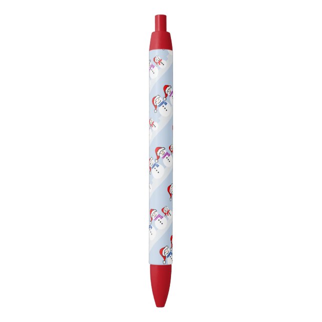 Bolígrafo De Tinta Negra Snowman Family Navidad Pen (Frente vertical)