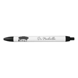Bolígrafo De Tinta Negra Sombrero doctoral de doctorado personalizado Gradu