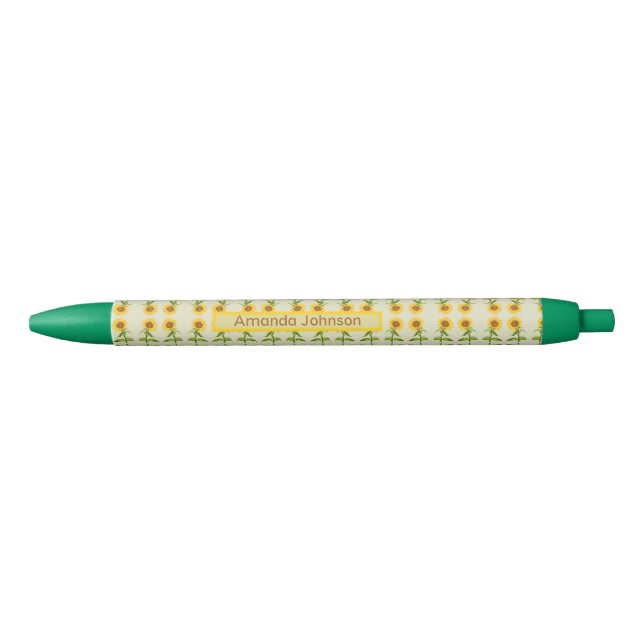 Bolígrafo De Tinta Negra Sombrillas amarillas (Anverso)