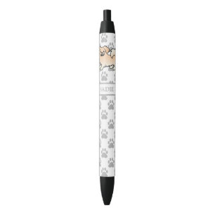 Bolígrafo De Tinta Negra Spaniel Tibetano Crema Perro De Dibujos Animados L