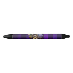 Bolígrafo De Tinta Negra Spider Steampunk sobre fondo morado