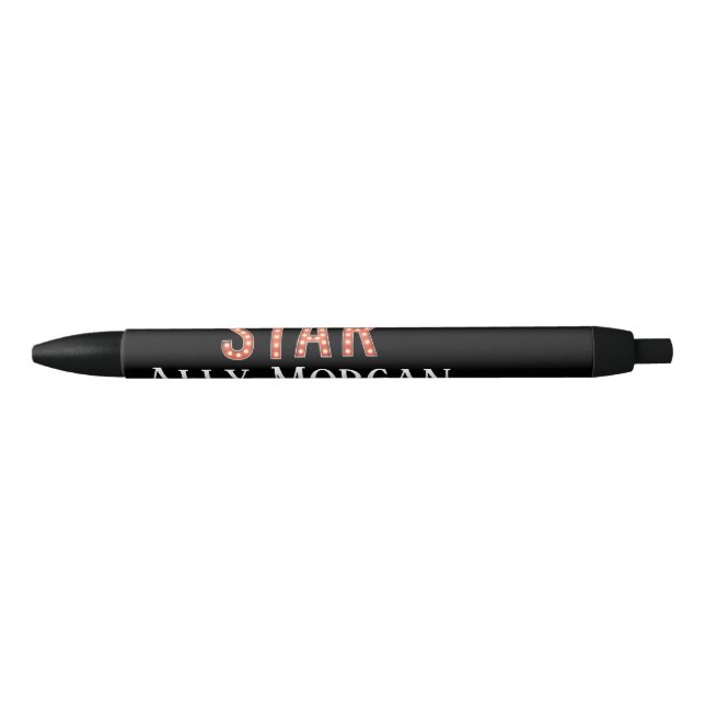 Bolígrafo De Tinta Negra STAR Marquee Lights Personalizado (Anverso)