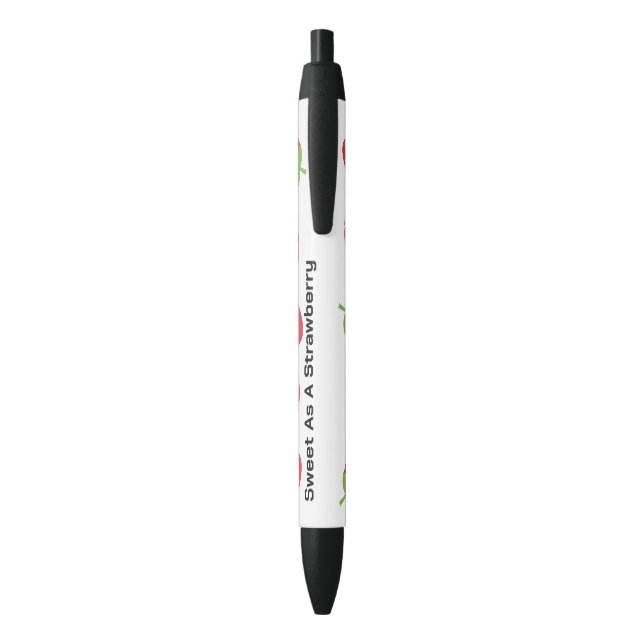 Bolígrafo De Tinta Negra Strawberry Lover Gift Pen, (Atrás (Vertical))