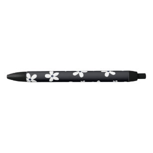 Bolígrafo De Tinta Negra Summer Boho Black White Daisy Flowers