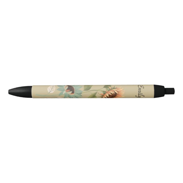 Bolígrafo De Tinta Negra Sunflower Theme Name Pen For Planners (Anverso)
