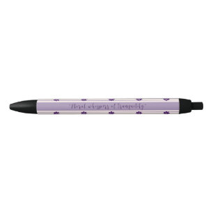Bolígrafo De Tinta Negra Susurros florales de tranquilidad - Flores y rayas