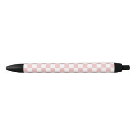 Bolígrafo De Tinta Negra Tablero de ajedrez rosa bebé simple y elegante